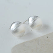 Shine Brushed Button Earrings