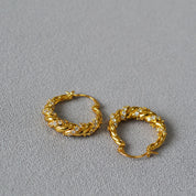 Twisted CZ Gold Earrings