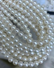 6-8mm White Freshwater Pearl Strand Necklace