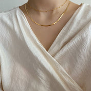 Snake flat chain necklace