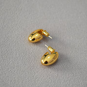 Modern Gold Bean Earrings