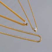 Layered Shine Heart CZ Cuba Chain Necklaces