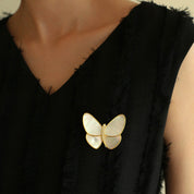 Mother of Shell Butterfly Brooch