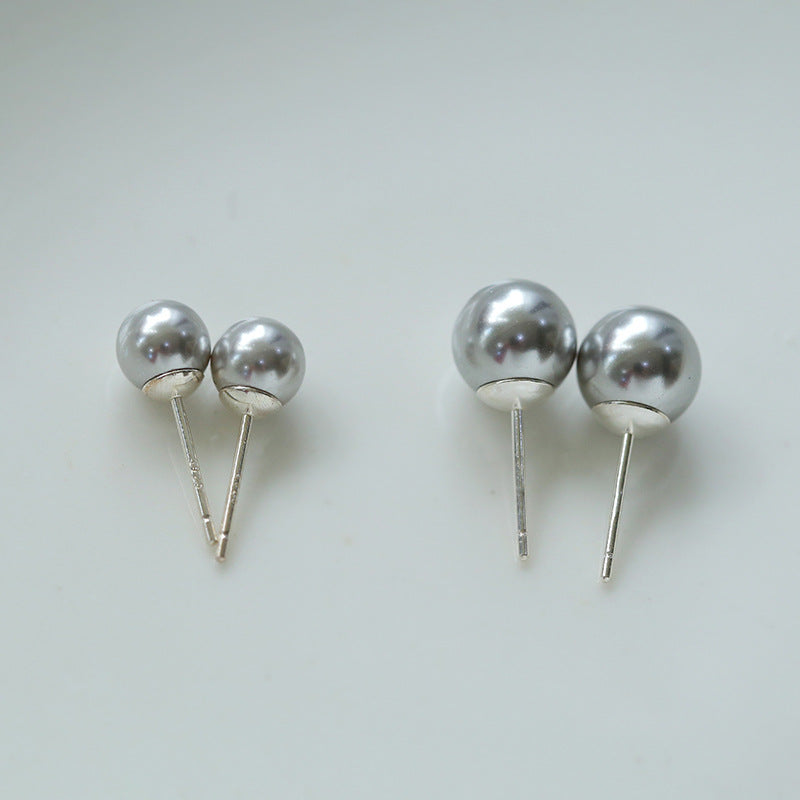 Swarovski Grey Pearls Stud Earrings