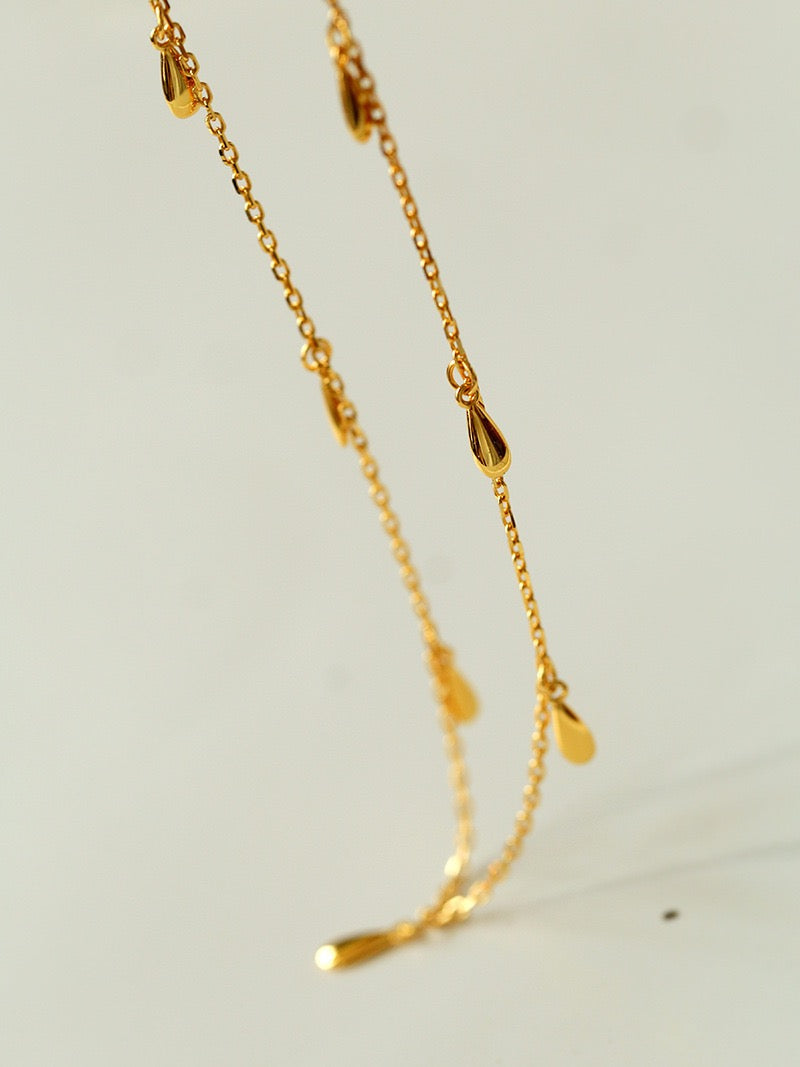 Teardrop Pendant Neckace Gold Vermeil