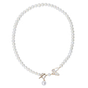 Butterfly Pendant Freshwater Pearl Strand Necklace