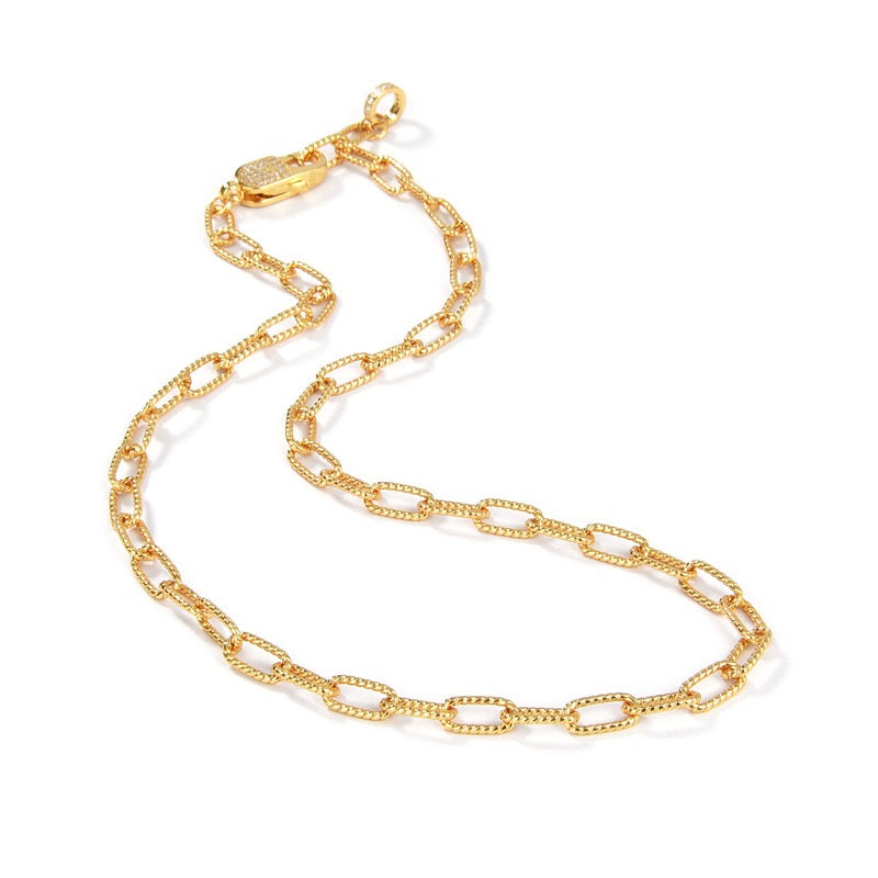 Twisted Gold CZ Necklace and Bracelet (Purchase Individually)