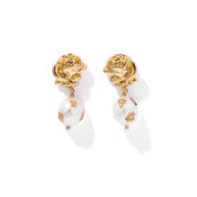 Rose Flower Gold Foil Earrings