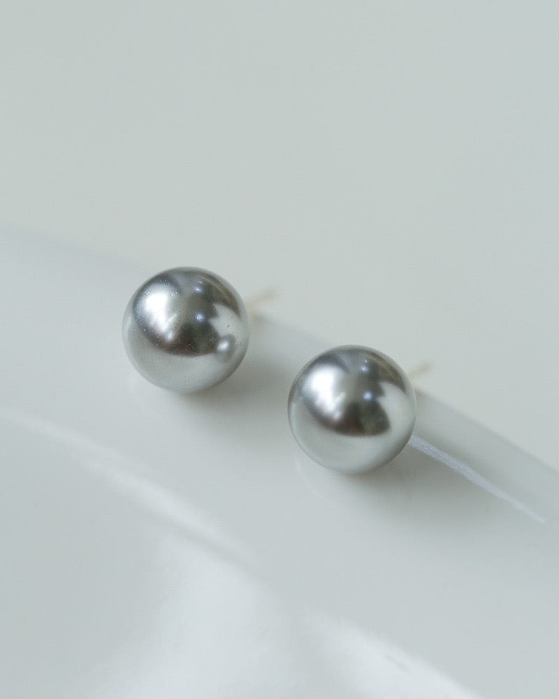 Swarovski Grey Pearls Stud Earrings