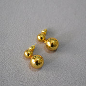 Dual Golden Ball Earrings