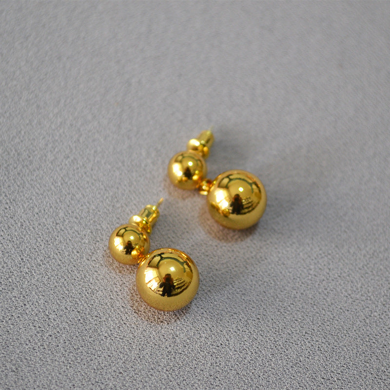 Dual Golden Ball Earrings