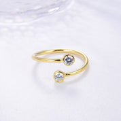 Dual CZ Classic Ring