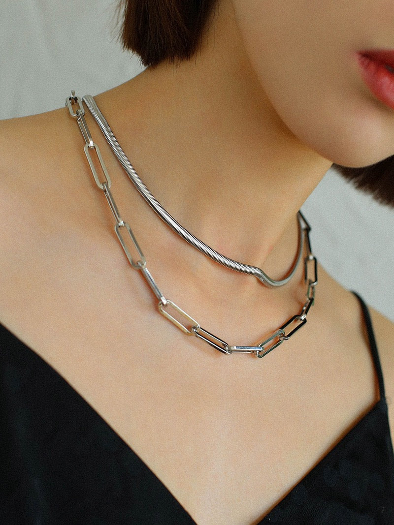 Snake Silver Chain Necklace