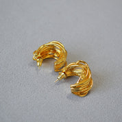 Multilayered Golden Strand Earrings