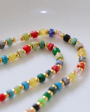 Multi-Gems Colorful Necklace and Bracelet ( Purchase Individually)