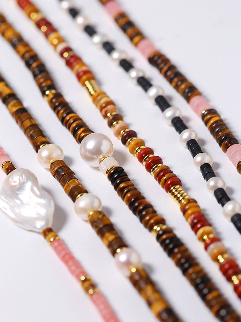 Pink Tiger's Eye Gemstone Necklace