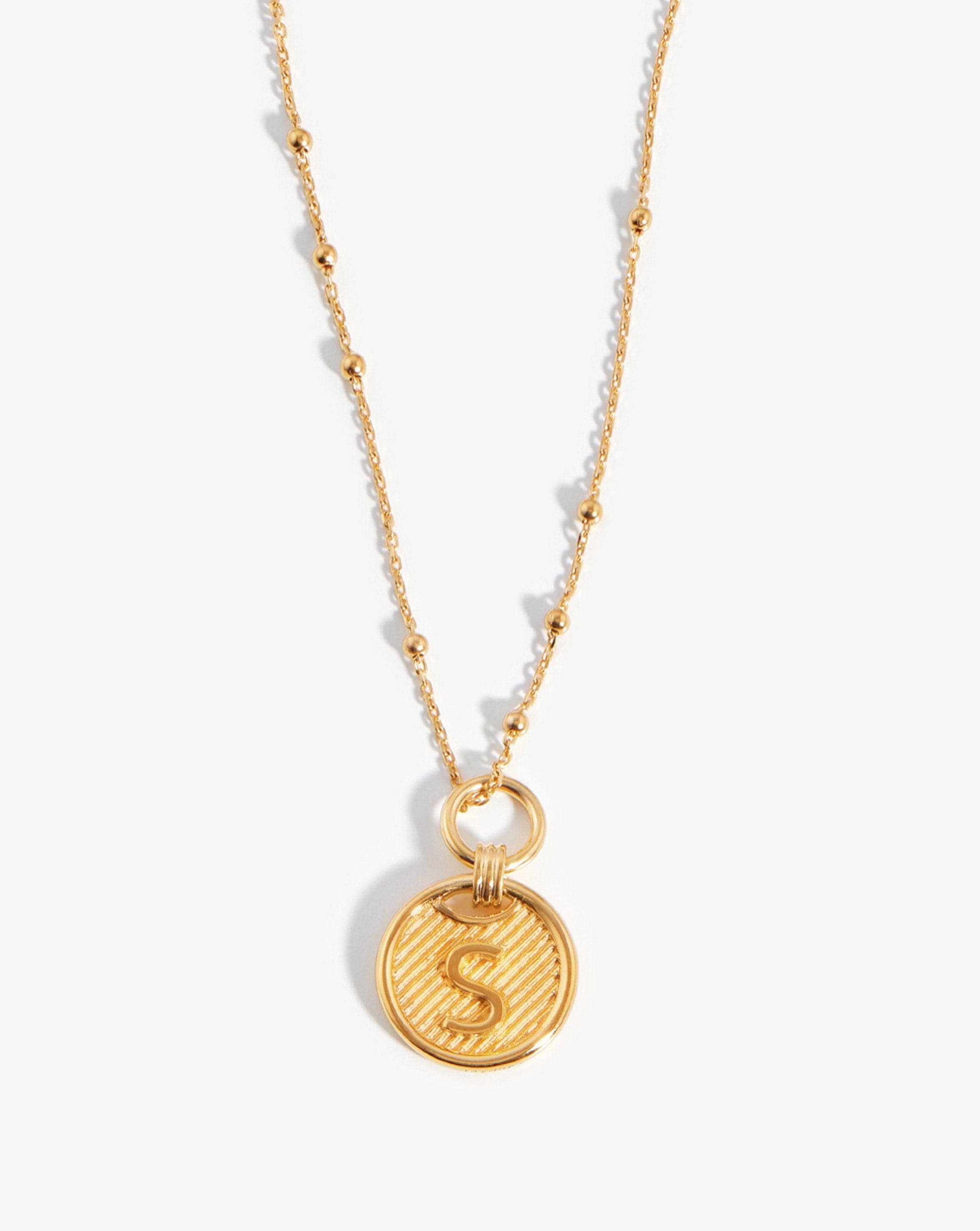 Initial Pendant Necklace - Initial S | 18k Gold Vermeil