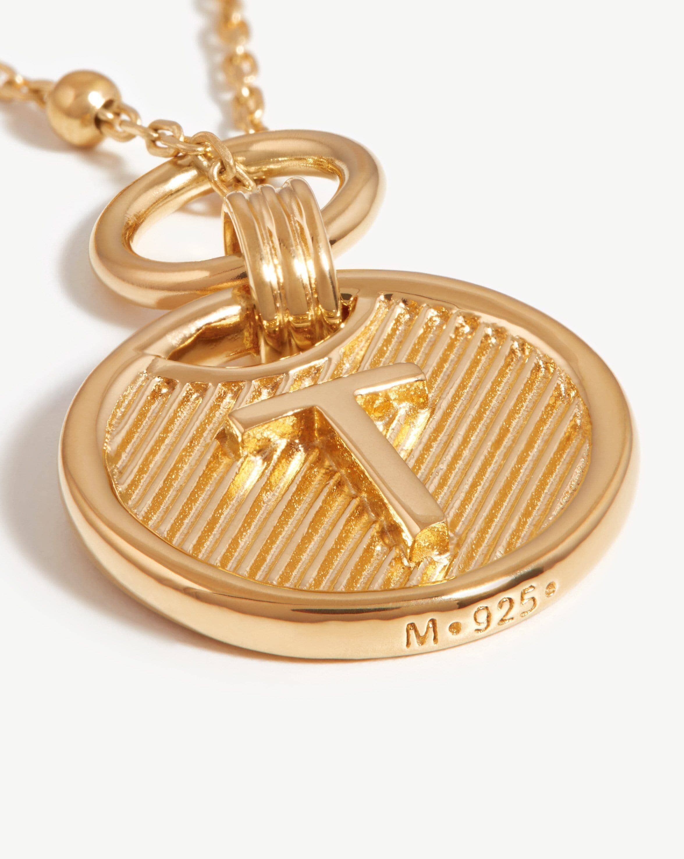 Initial Pendant Necklace - Initial T | 18k Gold Vermeil