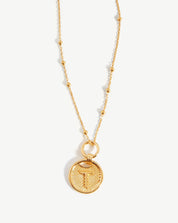 Initial Pendant Necklace - Initial T | 18k Gold Vermeil