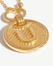 Initial Pendant Necklace - Initial U | 18k Gold Vermeil