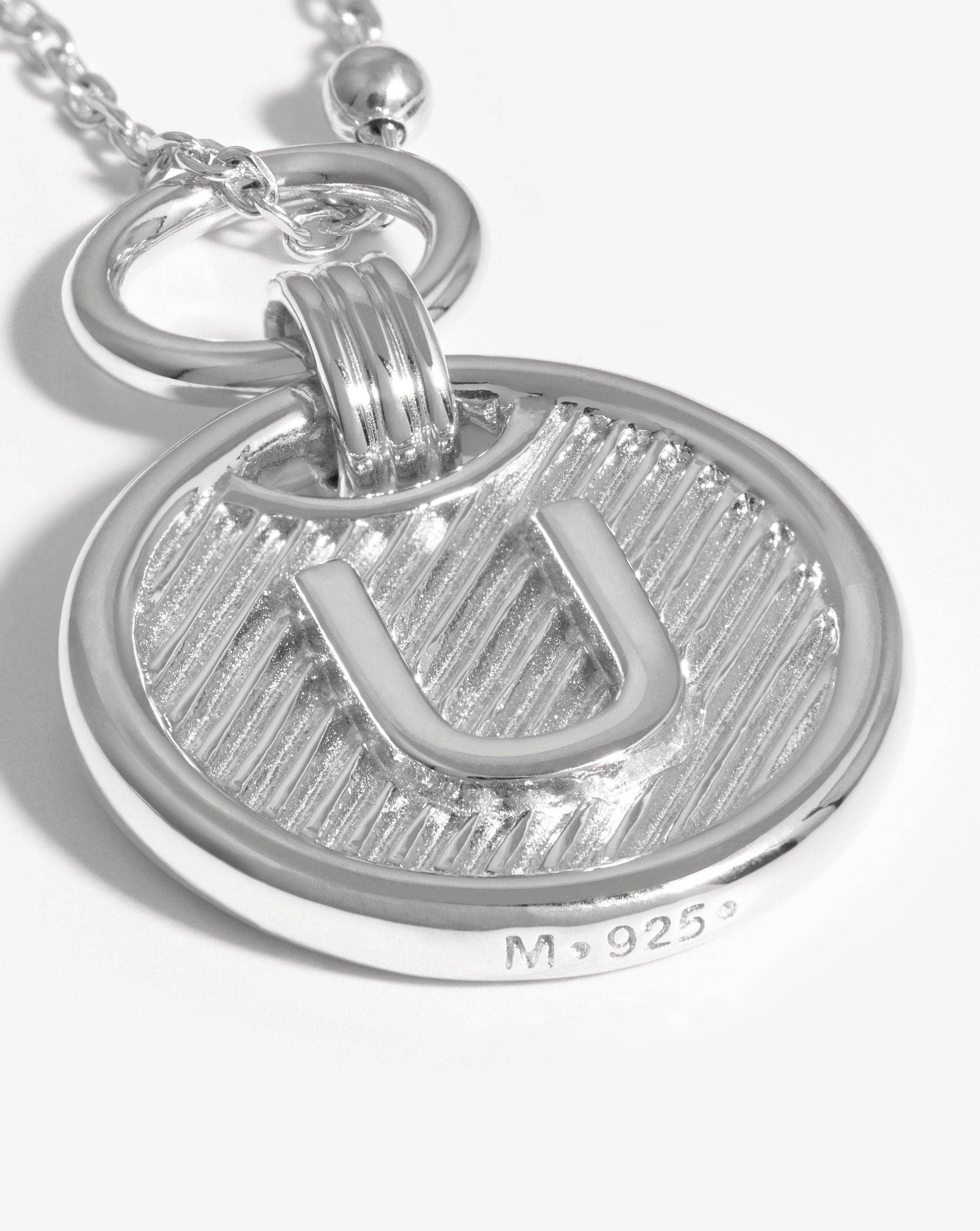 Initial Pendant Necklace - Initial U | Sterling Silver