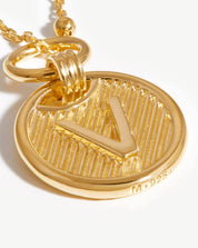 Initial Pendant Necklace - Initial V | 18k Gold Vermeil