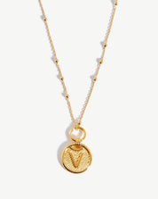 Initial Pendant Necklace - Initial V | 18k Gold Vermeil