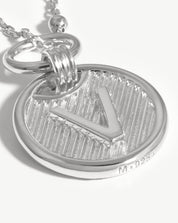 Initial Pendant Necklace - Initial V | Sterling Silver