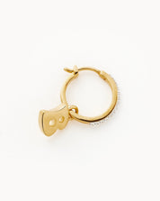 Initial Single Charm Hoop Earring - Initial B | 18k Gold Vermeil