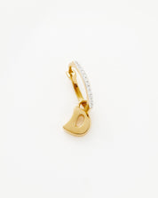 Initial Single Charm Hoop Earring - Initial D | 18k Gold Vermeil