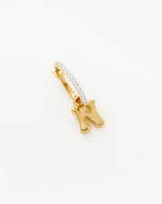 Initial Single Charm Hoop Earring - Initial N | 18k Gold Vermeil