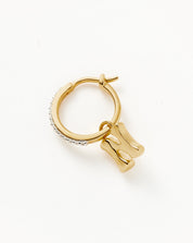 Initial Single Charm Hoop Earring - Initial N | 18k Gold Vermeil