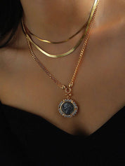 Snake flat chain necklace