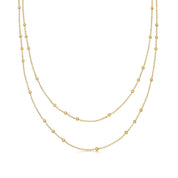 Bubble Beaded Layered Gold Necklace