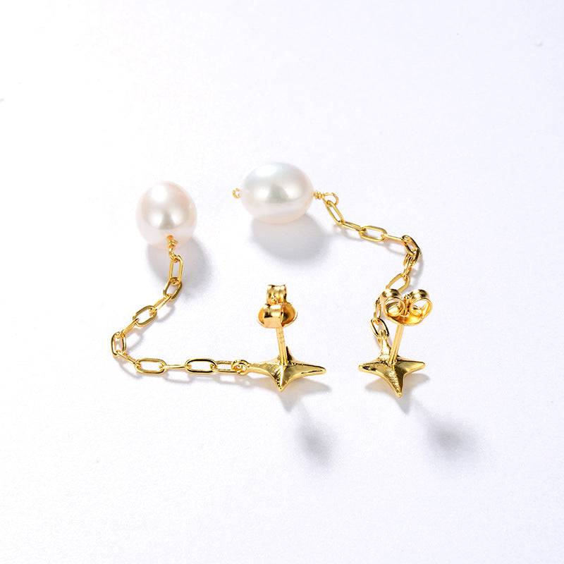 Long Drop Pearl Earrings