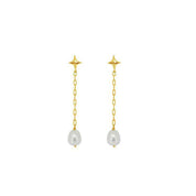 Long Drop Pearl Earrings