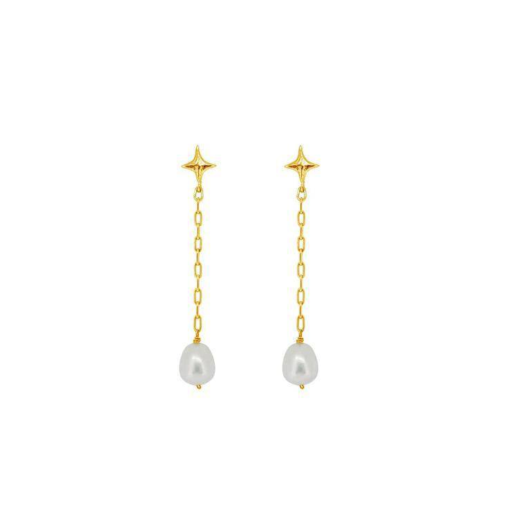 Long Drop Pearl Earrings