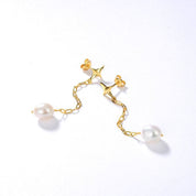 Long Drop Pearl Earrings