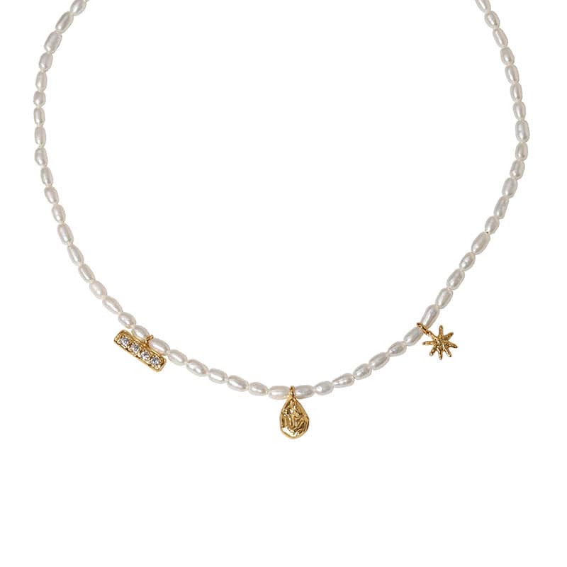 Star Multi Pendant Pearl Necklace