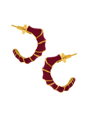 Juicy Faun Mini Hoops - Midnight Maroon