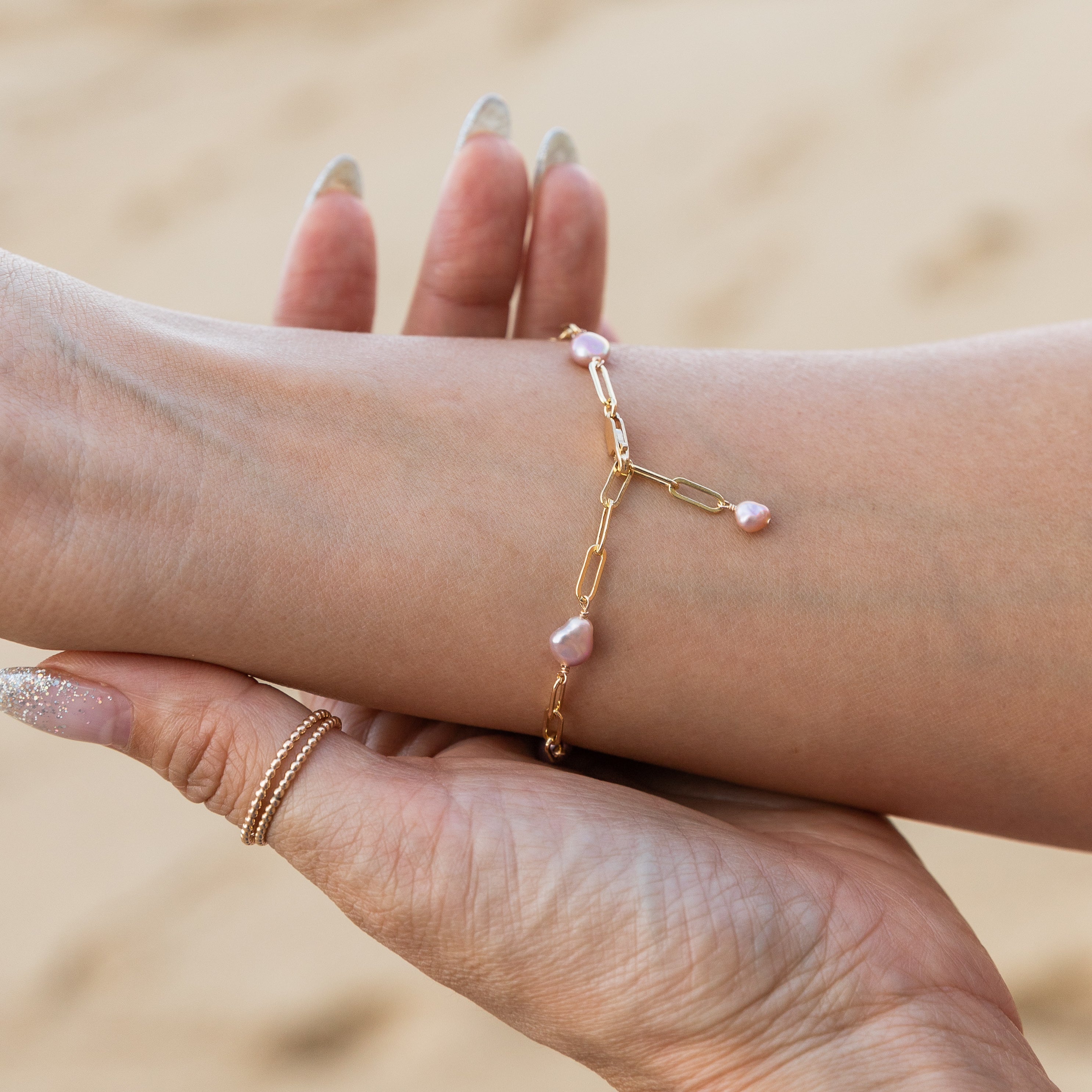 Kamala Keshi Pink Pearl Bracelet