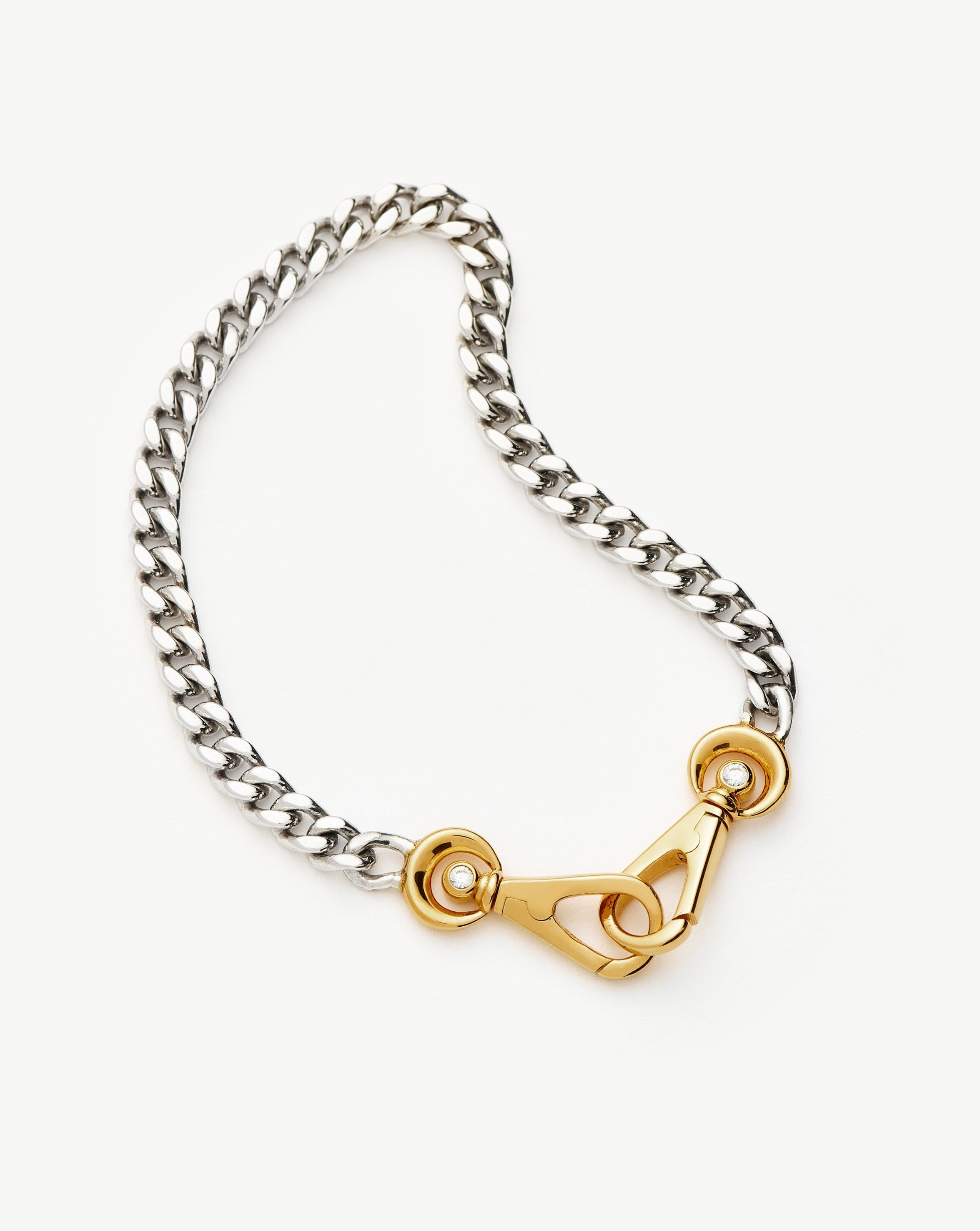 Kinetic Chunky Chain Bracelet | Mixed Metal Cubic Zirconia