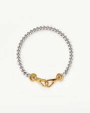 Kinetic Chunky Chain Bracelet | Mixed Metal Cubic Zirconia