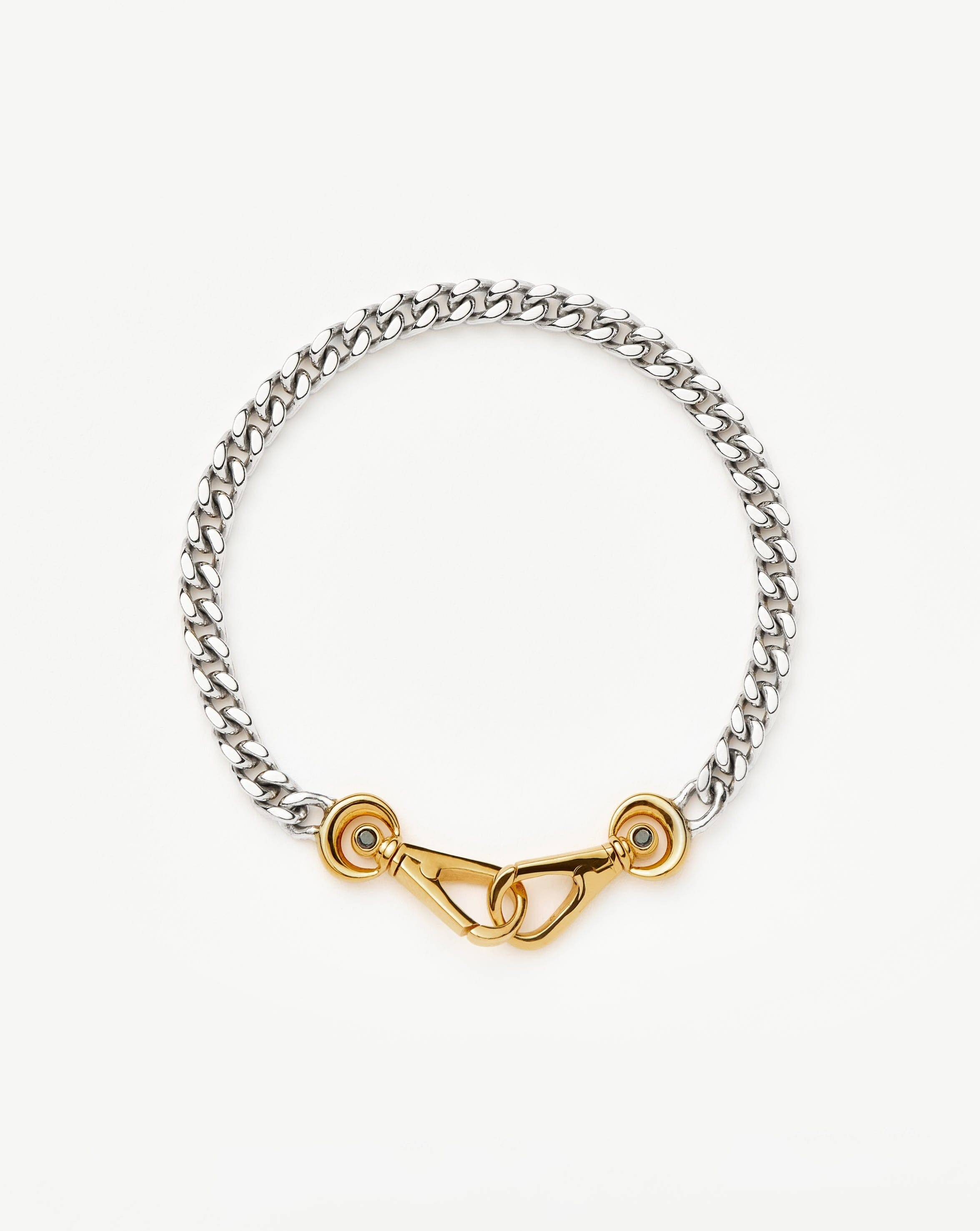 Kinetic Chunky Chain Bracelet | Mixed Metal Cubic Zirconia