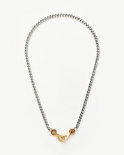 Kinetic Chunky Chain Necklace | Mixed Metal Cubic Zirconia