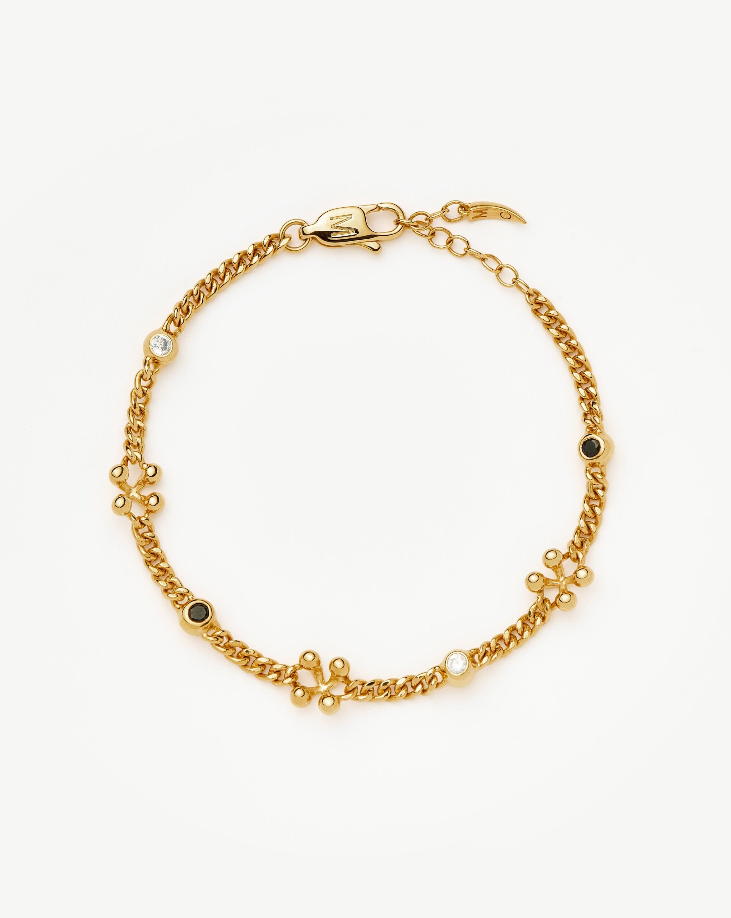 Kinetic Duality Charm Bracelet | 18k Gold Plated Cubic Zirconia