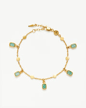 Lena Charm Bracelet | 18ct Gold Plated/Amazonite