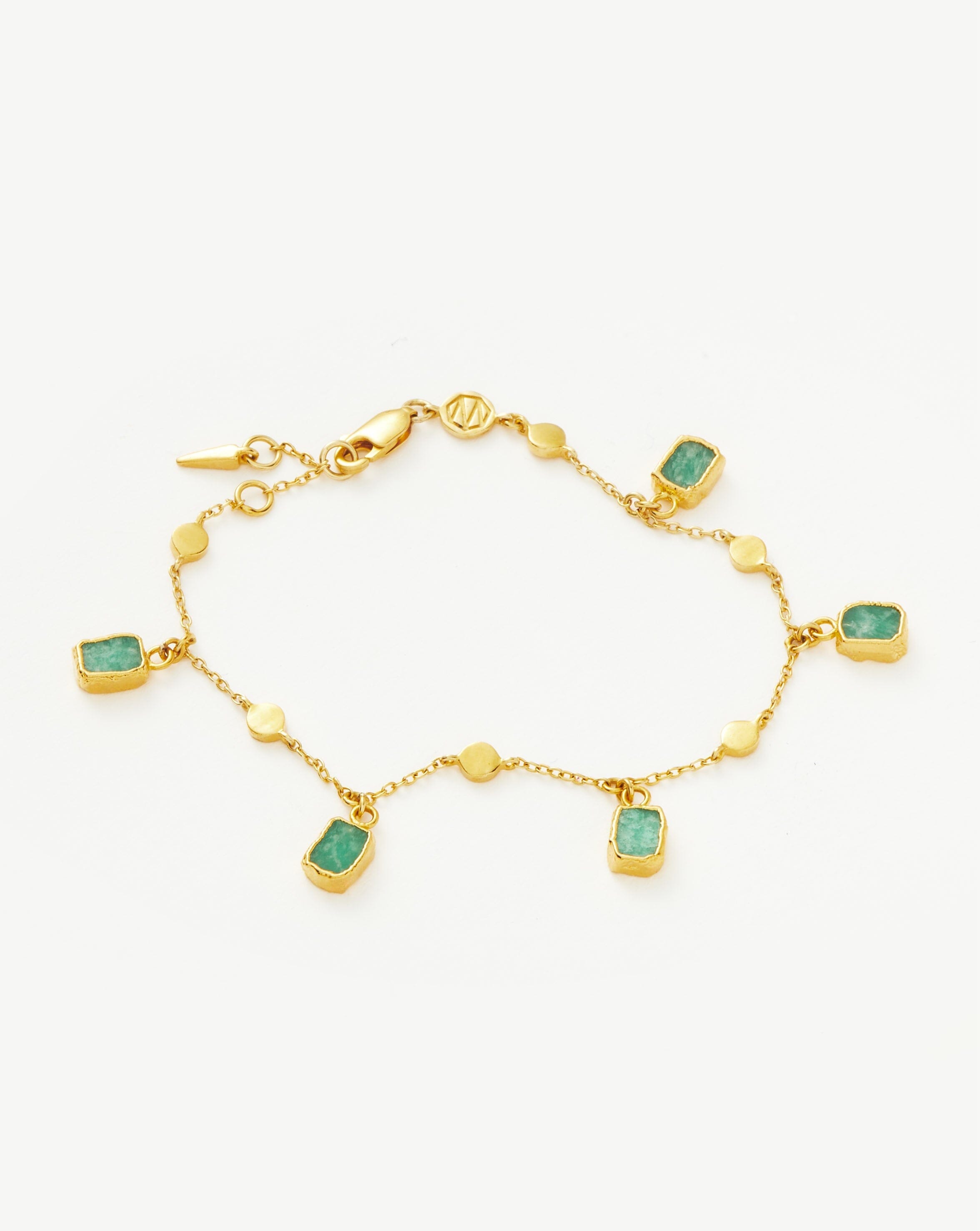 Lena Charm Bracelet | 18ct Gold Plated/Amazonite