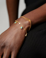 Lena Charm Bracelet | 18ct Gold Plated/Amazonite