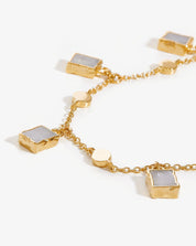 Lena Charm Bracelet | 18ct Gold Plated/Rainbow Moonstone